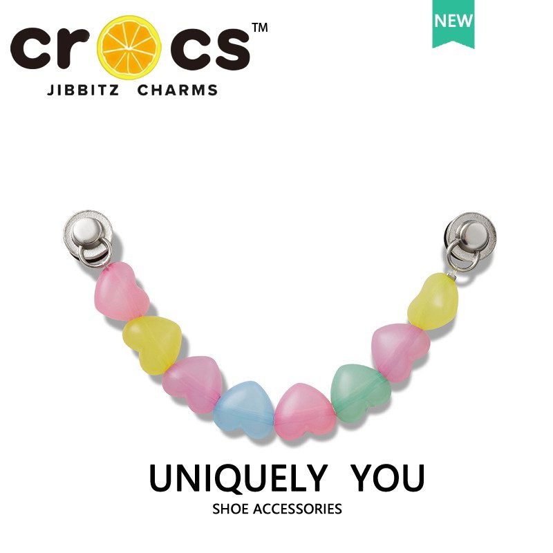 Jibbitz สายโซ่โลหะ รูปดอกไม้น่ารัก สําหรับรองเท้า crocs