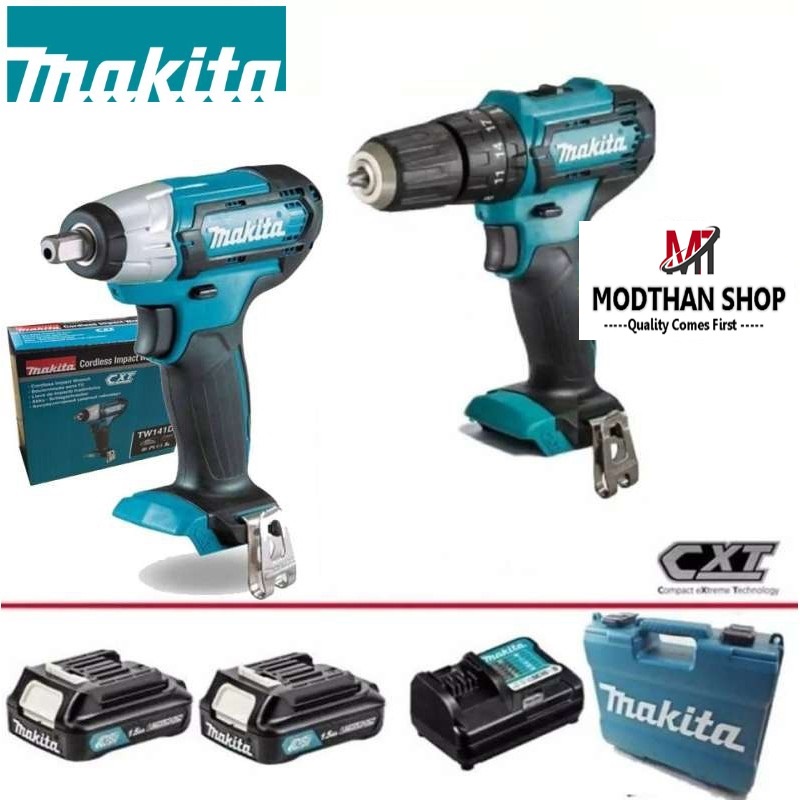 MAKITA COMBO SET 2 [ สว่านกระแทกไร้สาย + บล็อก4หุนไร้สาย ] มากีต้า