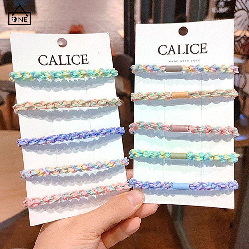 COD❤️ยางรัดผมเชือกถักเกาหลีแฟชั่นความยืดหยุ่นสูงหางม้าเครื่องประดับผมสำหรับผู้หญิงเรียบง่ายเข้ากับทุกการแต่งกาย-a.one