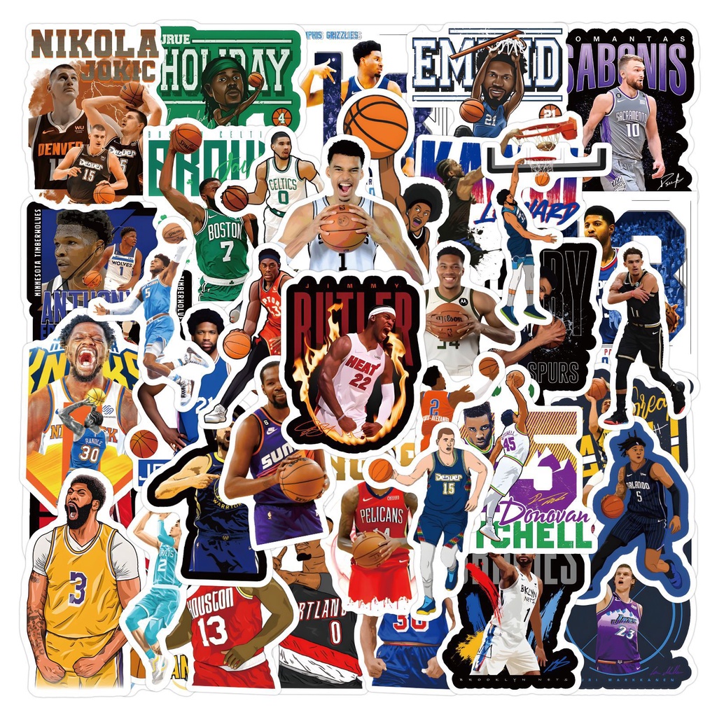 50Pcs/100Pcs ❉ N.B.A Superstar Stickers ❉ Fashion DIY Waterproof Decals Doodle Stickers