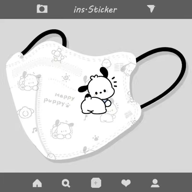 หน้ากากหยก ลายการ์ตูนสุนัข KN95 3D สําหรับเด็ก 50 ชิ้น - รูปที่ 4