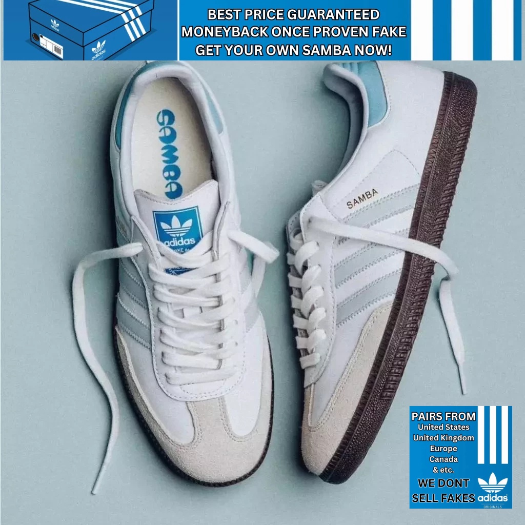 Adidas Samba และ White Halo Blue Original รองเท้า Hot sales