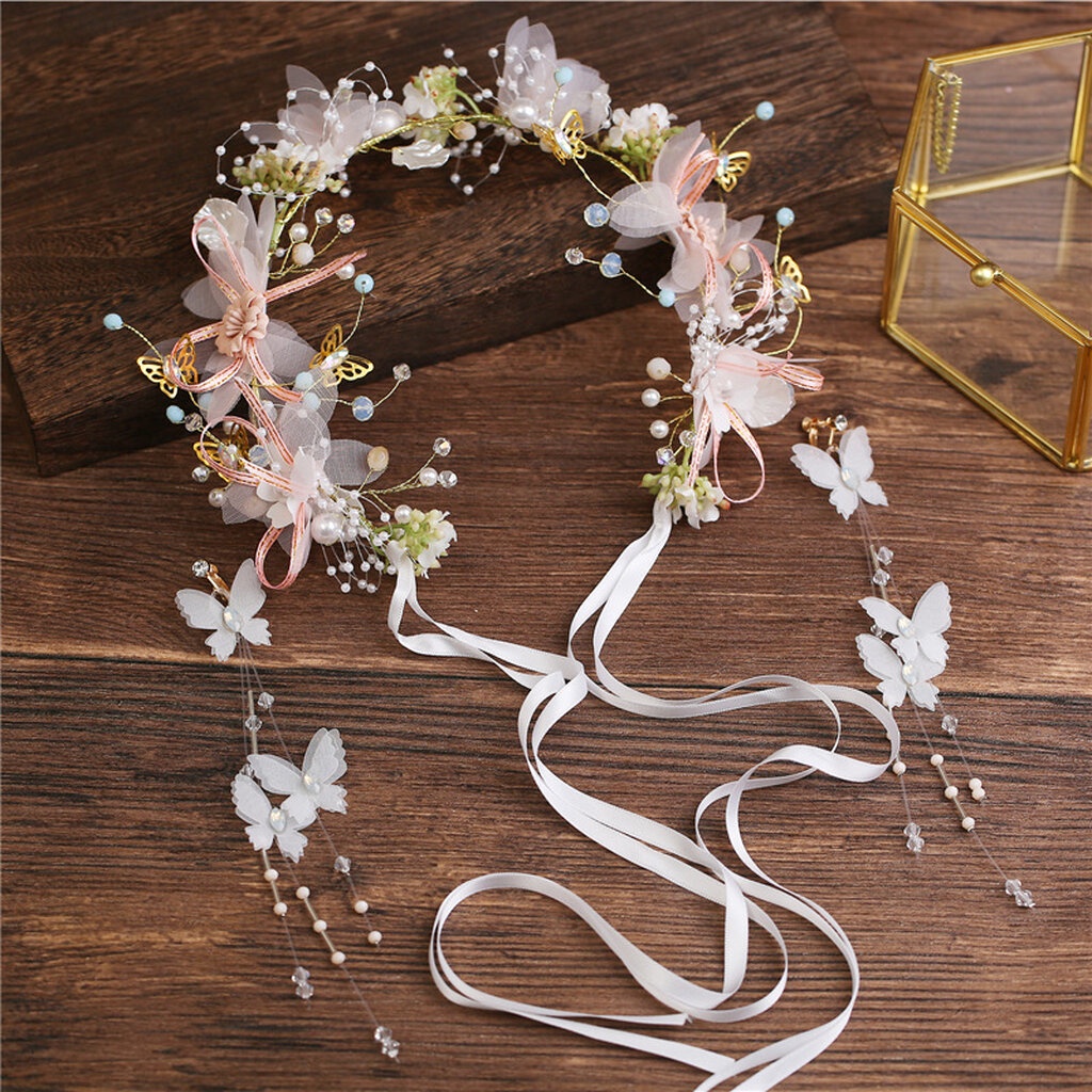 As2125- พร้อมส่งจากไทย มงกุฎดอกไม้สุดสวยหวานละมุน ขนาดฟรีไซสฺ์ใช้ได้กับทุกขนาดศรีษะ