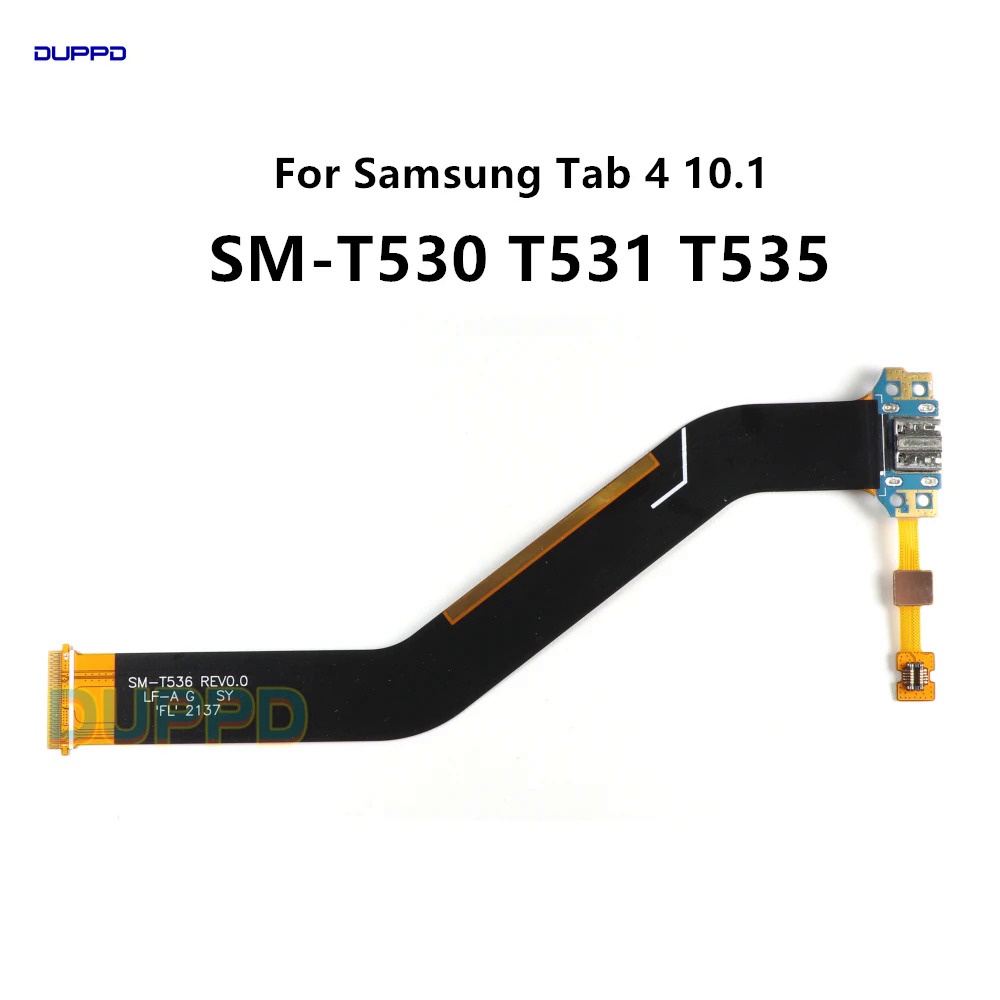 ของแท้ บอร์ดชาร์จ USB สายเคเบิลแจ็คซ็อกเก็ต แบบยืดหยุ่น สําหรับ Samsung Galaxy Tab 4 10.1 T530 SM-T5