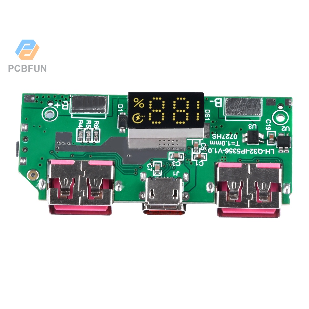 Pcbfun Qc/pd/fcp/afc Li โมดูลชาร์จแบตเตอรี่ดิจิทัล Type-c Micro Usb ชาร์จเร็ว