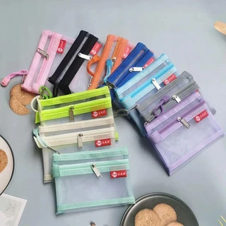 COPPERIX ใส่เหรียญขนาดเล็ก,ตาข่ายไนลอนรถบัส ID กระเป๋าเก็บบัตรเครดิต,พร้อมซิปกระเป๋าจัดระเบียบกระเป๋าสตางค์เงินสองชั้น