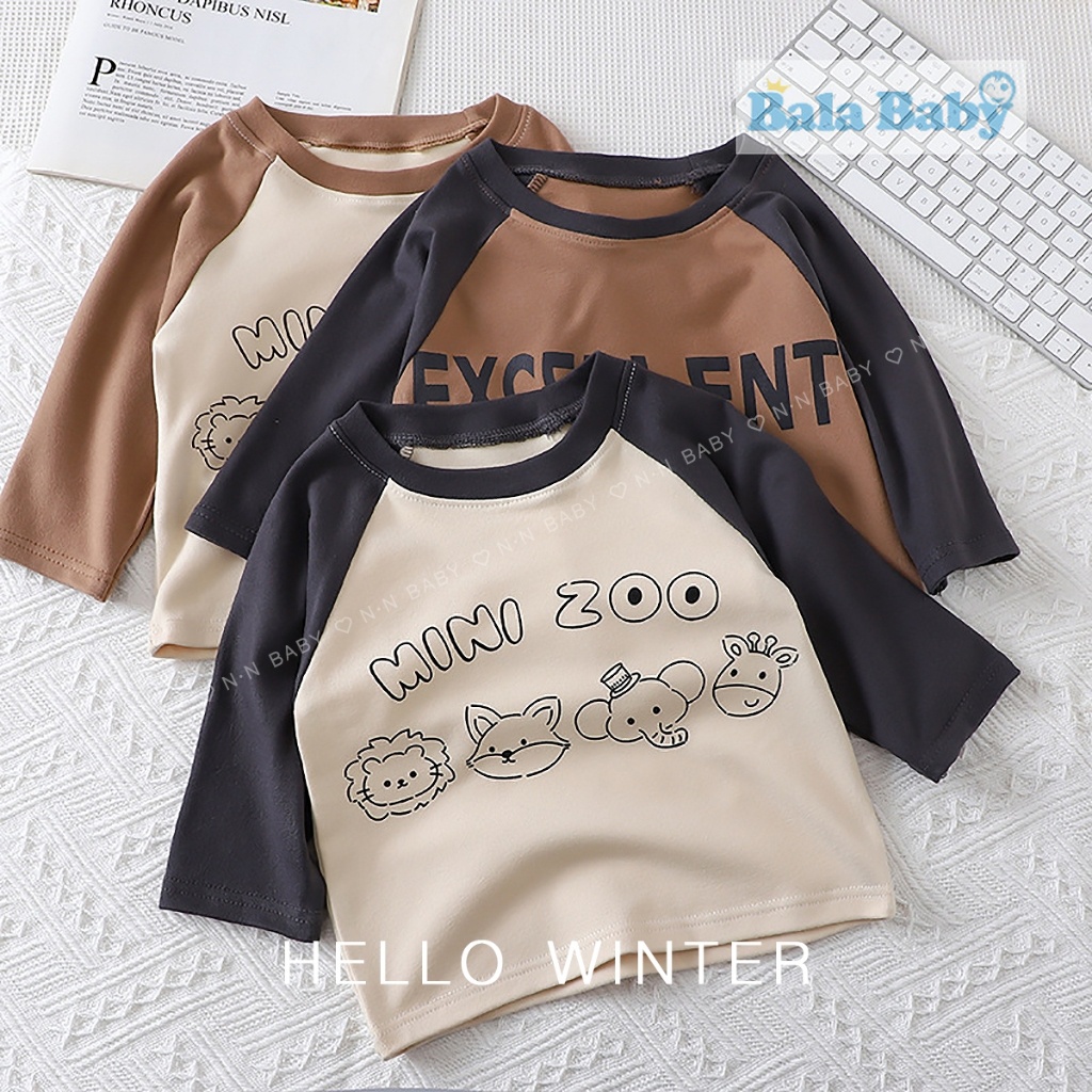 เสื้อแขนยาวเด็ก ผ้าสำลีเนื้อผ้านุ่มๆ size 80-110 CX10
