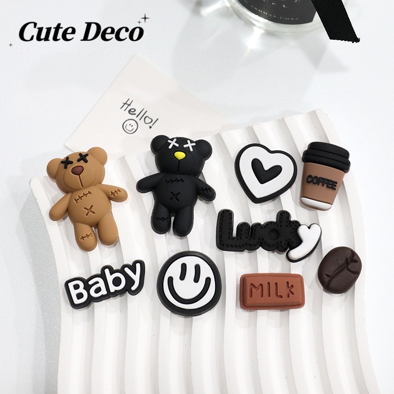 Oreo หมีรุนแรงครีมหมากฝรั ่ ง Candy Jibbitz Charm ตกแต ่ งรองเท ้ า PVC