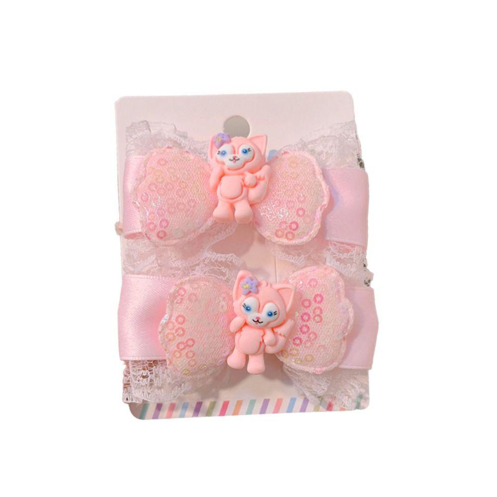 Oceanmapdz กิ๊บติดผมเจ้าหญิง, กิ๊บริบบิ้นโบว์ผ้าการ์ตูน, เครื่องประดับผมน่ารัก เครื่องประดับผมสีชมพู เครื่องประดับศีรษะเด็ก ของขวัญเด็ก