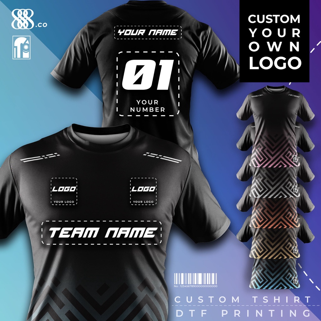 888.CO มาใหม่ล่าสุดเสื้อที่กําหนดเองการออกแบบระเหิดรูปหลายเหลี่ยม Tshirt Jersey Unisex Microfibre Ba