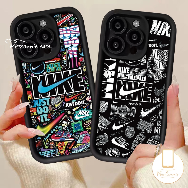 อินเทรนด์แบรนด์ภาษาอังกฤษฉลากสําหรับiphone 15 16 11 14 13 12 Pro Max XR X XS Max 7Plus 16 15 6S 8 7 6 Plus SE 2020 สีสันCool Graffiti Letter Angel Eyes Soft Case