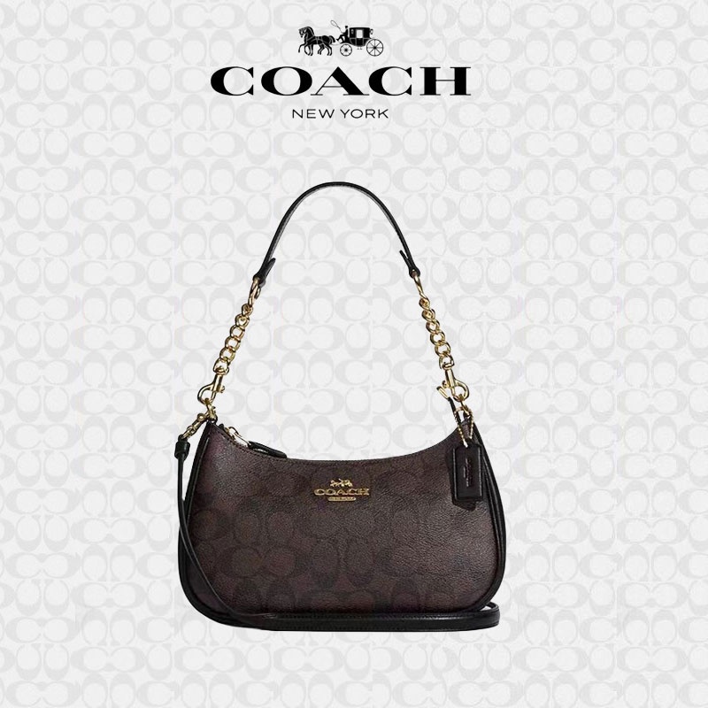 COACH Teri กระเป๋าหนังนุ่มแฟชั่นสำหรับผู้หญิง สายปรับระดับความยาวได้ CA548  CA209  CA173