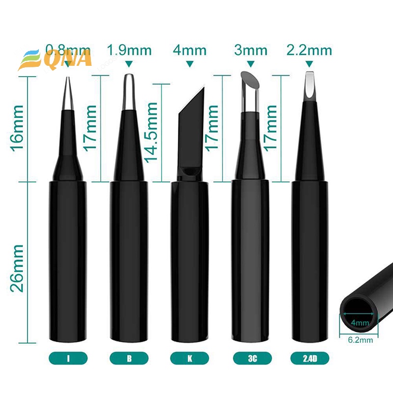 VHDD หัวแร้งทองแดงบริสุทธิ์ ชุด 5 ชิ้น 900M I B K 2.4D 3C ภายใน TH