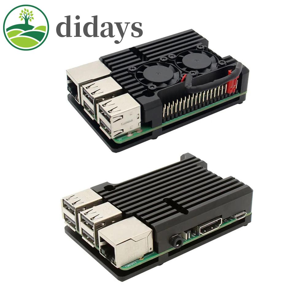 เคสอลูมิเนียม พร้อมพัดลมระบายความร้อน แบบคู่ สําหรับ Raspberry Pi 3 Model B B+