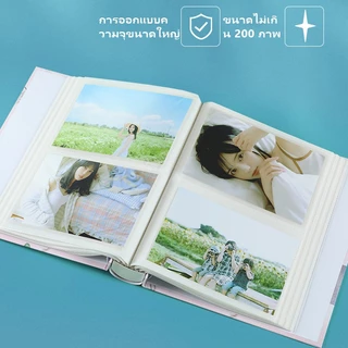【จัดส่งภายใน 24 ชั่วโมง】อัลบั้มรูป 4x6 นิ้ว (4R) แบบสอด จุได้ 200 รูป ปกแข็ง กันฝุ่น โปสการ์ด