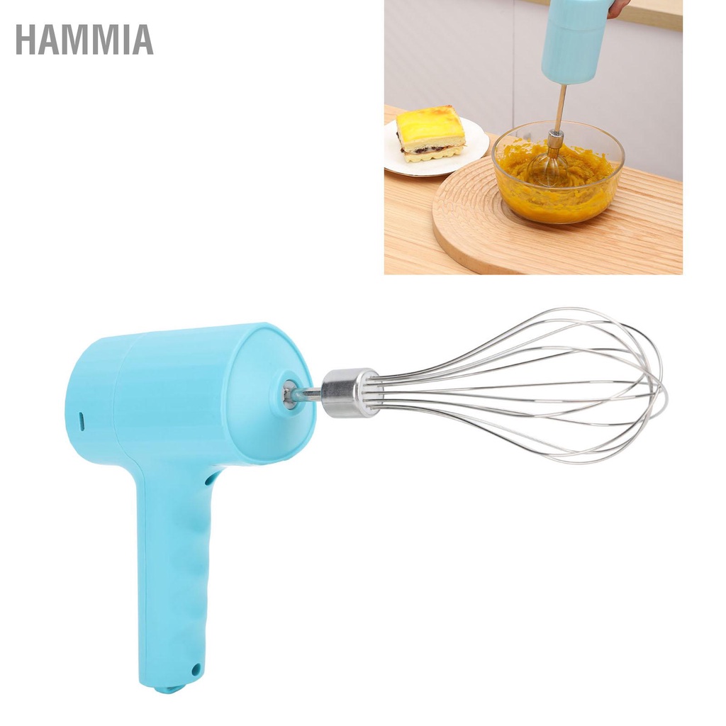 HAMMIA เครื่องผสมมือไฟฟ้าไร้สายมือถือเครื่องตีไข่สแตนเลส USB มือถือปัดสำหรับน้ำสลัดครีม