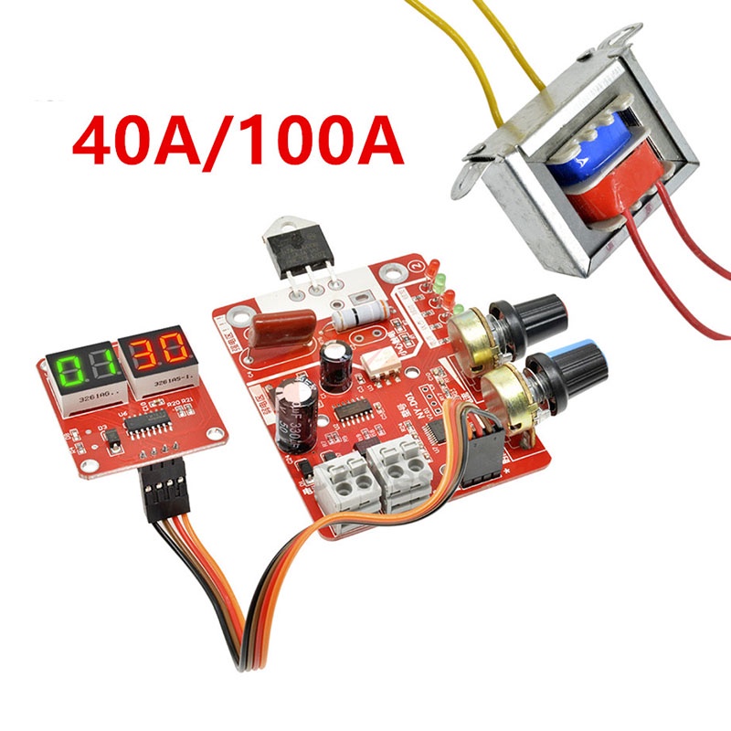 40A 100A Digital spot เครื่องเชื่อมควบคุม spot เครื่องเชื่อม AC 110 V/220 V ถึง 9 V Transformer Controller Board Timing Current จอแสดงผล