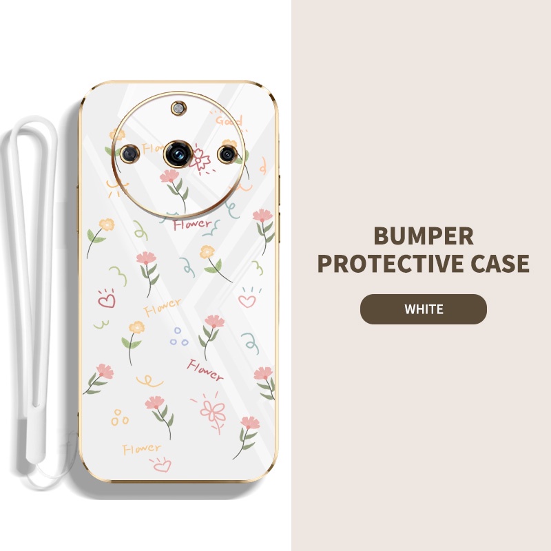 เคสโทรศัพท์มือถือ ซิลิโคน กันกระแทก ลายดอกไม้ สําหรับ Oppo Realme 10 4G Realme 11 4G 5G Realme 10 11 Pro Plus 5G