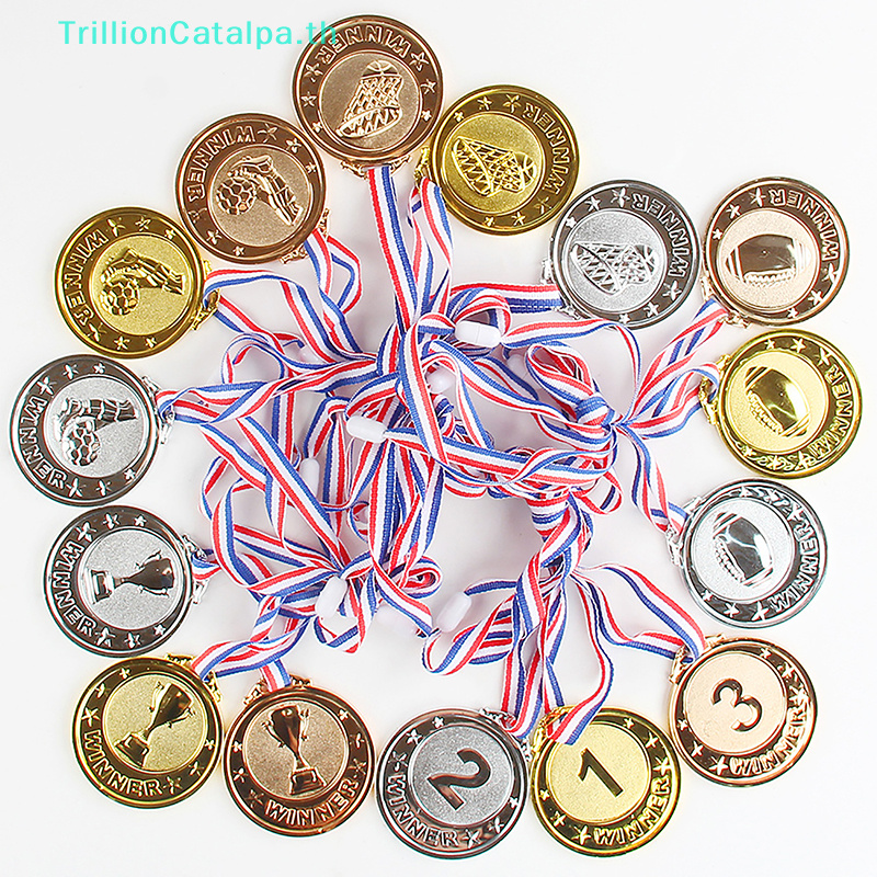 Trillioncatalpa เหรียญรางวัลฟุตบอล รางวัลรางวัล รางวัลรางวัล รางวัล รางวัล สีทอง สีเงิน สีบรอนซ์ ของเล่นสําหรับเด็ก ของขวัญ ของที่ระลึก กีฬากลางแจ้ง TH