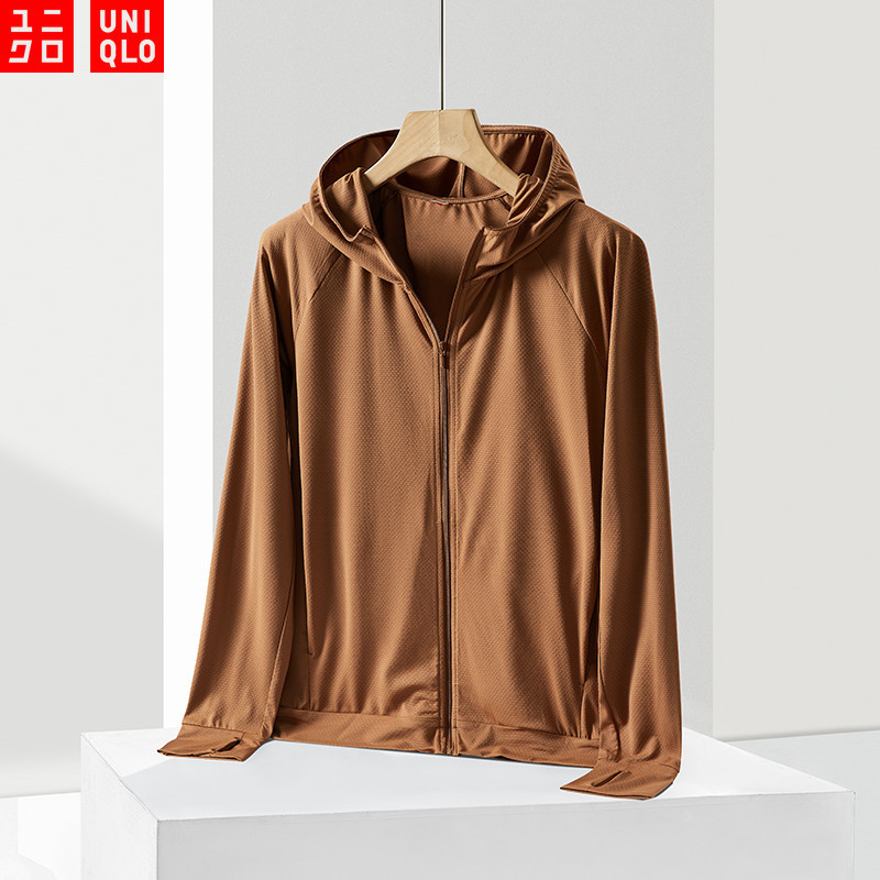 [ขายดี] Uniqlo เสื้อแจ็กเก็ต เสื้อคลุมกันแดด มีฮู้ด ระบายอากาศ และป้องกันรังสียูวี แฟชั่นฤดูร้อน