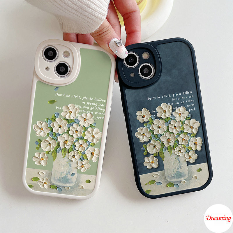 เคสโทรศัพท์มือถือนิ่ม ลายภาพวาดสีน้ํามัน รูปดอกไม้ ตาโต สไตล์วินเทจ สําหรับ OPPO A98 A96 A95 A94 A93 A92 A91 A79 A78 A77S A76 A74 A57 A55 A54 A53 A38 A18 A33 A52 A31 A17 A16K A15