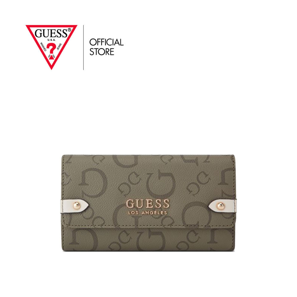 GUESS กระเป๋า รุ่น HG939951 DELPHINA SLG SLIM CLUTCH GREEN สีเขียว