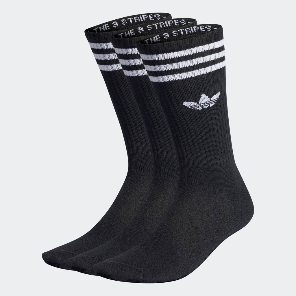 adidas Lifestyle Solid Crew Socks 3 Pairs Unisex Black IL5015