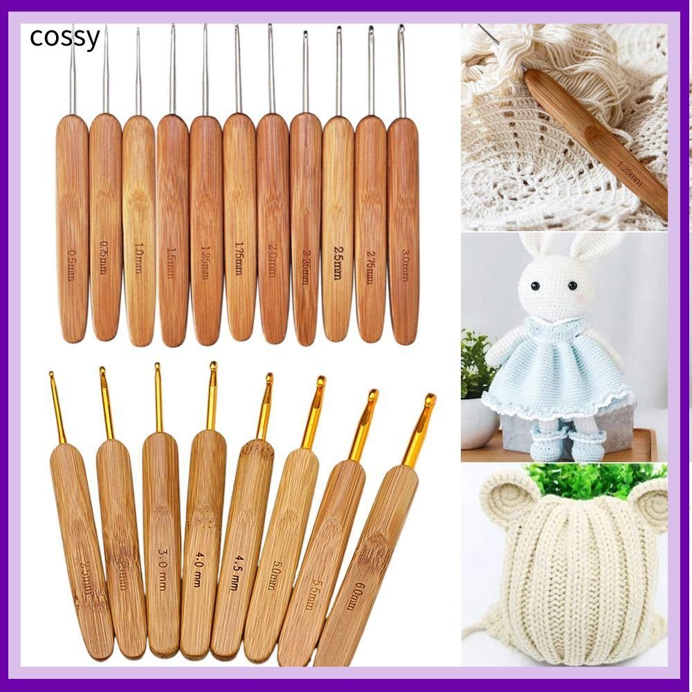 Cossy ตะขอโครเชต์,ยาวไม้ไผ่ไม้ถักโครเชต์,หัตถกรรมขนาดเล็กโครเชต์ตะขอถัก