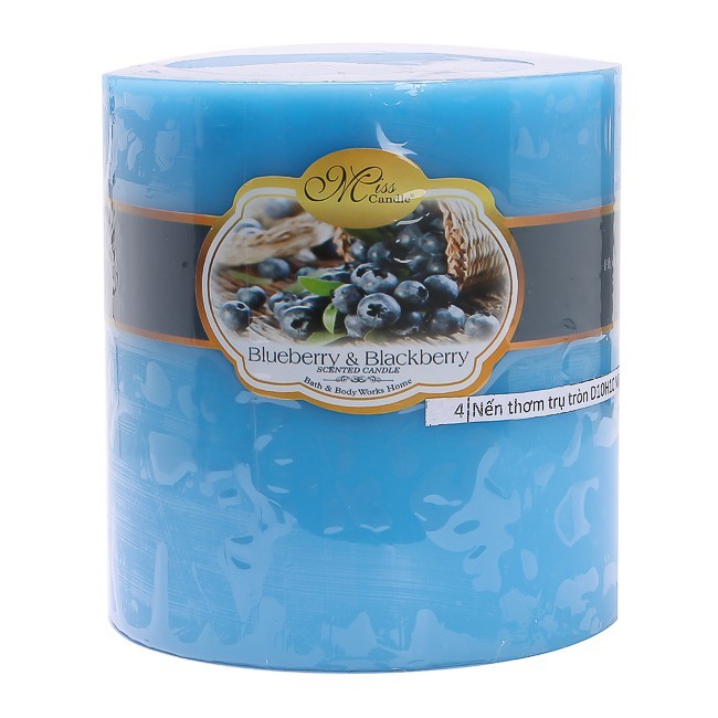 เทียนหอมทรงกลม D10H10 Miss Candle EDC0603 10 x 10 ซม. (กลิ่นสีฟ้า, บลูเบอร์รี่)