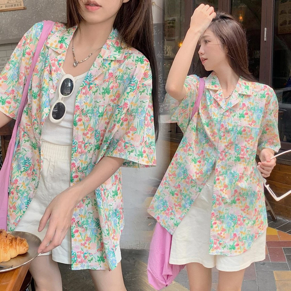 mimi&didi เสื้อแขนสั้นลายดอกไม้ W374