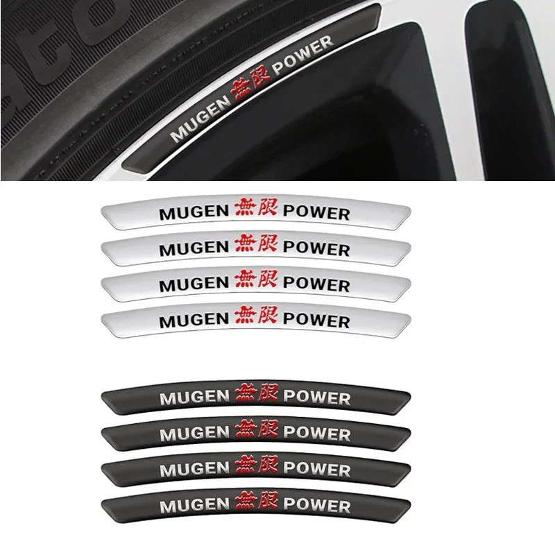 4 ชิ้น Mugen Power ล้อรถสติกเกอร์ป้ายสัญลักษณ์สําหรับ Honda Mugen Inspire CRV Accord Civic City XRV 
