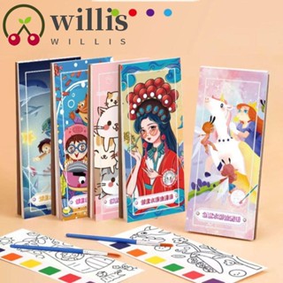 Willis สมุดระบายสีน้ํา กระดาษ รูปสัตว์ 12 แผ่น เพื่อการเรียนรู้ สไตล์ปักกิ่ง