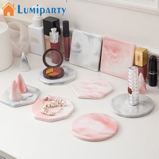 Lumiparty แผ่นรองแก้วเซรามิค ลายหินอ่อน สีทอง หรูหรา อุปกรณ์เสริม สําหรับตกแต่งโต๊ะ