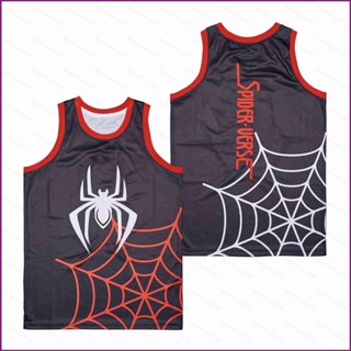 Yx Spider Man: IntotheSpider Verse Jersey เสื้อกีฬาบาสเก็ตบอล สําหรับผู้ชาย และผู้หญิง พลัสไซซ์