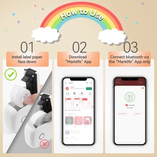 เครื่องปริ้นท์ฉลากสติกเกอร์บลูทูธไร้สาย P12 ขนาดเล็ก แบบพกพา พร้อมคัตเตอร์บาร์โค้ด