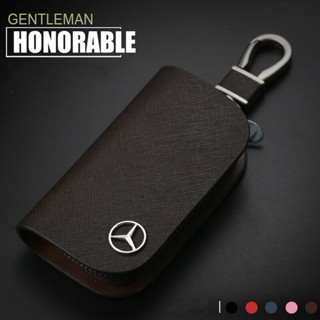 เคสกุญแจรีโมตรถยนต์ แบบหนัง พร้อมกระเป๋าสตางค์ สําหรับ Mercedes Benz Auto A B C E S Class GLA GLC GLK W203 W210 W211 W124 W202 W204 W212 W176