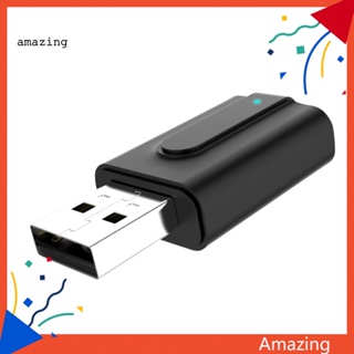 [AM] อะแดปเตอร์รับส่งสัญญาณเสียงเพลง บลูทูธไร้สาย USB 35 มม. สําหรับรถยนต์