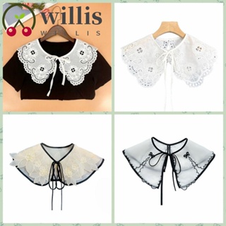 Willis ลูกไม้ คอปกปลอม, ชีฟอง ออร์แกนซ่า, DIY ปลอกคอตุ๊กตา ผ้าฝ้าย ที่ถอดออกได้ ผู้หญิง / เด็กผู้หญิง