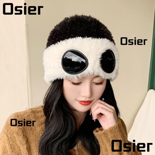 Osier1 หมวกถัก ผ้าขนสัตว์ กันลม อบอุ่น ป้องกันหู สวยหรู ไร้ขอบ เหมาะกับฤดูหนาว สําหรับผู้หญิง