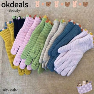 Okdeals ถุงมือกันหนาว แบบหนา กันความเย็น ทุกนิ้ว สําหรับผู้หญิง