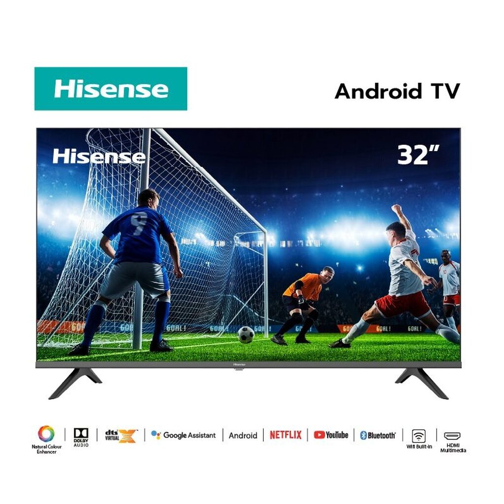 Hisense TV ทีวี 32 นิ้ว HD Android TV รุ่น 32E5G Smart TV (Netflix YouTube Voice Control Build in Wifi) ประกันศูนย์ไทย