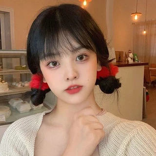 ยางรัดผม ผ้ากํามะหยี่ขนนิ่ม ยืดหยุ่นสูง รูปกระต่ายเทียม เรียบง่าย ให้ความอบอุ่น แฟชั่นฤดูหนาว สไตล์เกาหลี สําหรับผู้หญิง 2023