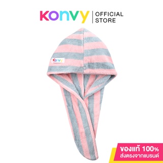 Konvy Dry Hair Cap [1pcs] คอนวี่ ผ้าคลุมผมที่ผลิตจากเส้นใยที่มีเนื้อสัมผัสนุ่ม น้ำหนักเบา สีสันสดใส.