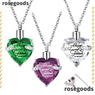 Rosegoods1 จี้สร้อยคอ สเตนเลส รูปหัวใจ ปรับได้ คุณภาพสูง เครื่องประดับ