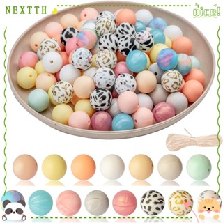 Nextth ลูกปัดซิลิโคน ทรงกลม 15 มม. 15 สี สําหรับทําเครื่องประดับ สร้อยคอ DIY 100 ชิ้น