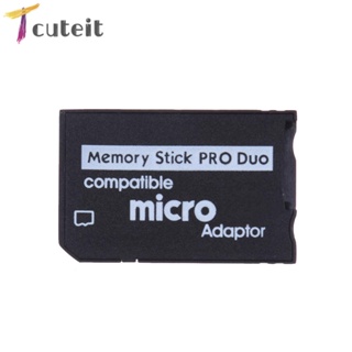 Tcuteit อะแดปเตอร์การ์ดรีดเดอร์ TF Card เป็น MS Card Mini Memory Stick แบบเปลี่ยน สําหรับ Pro Duo