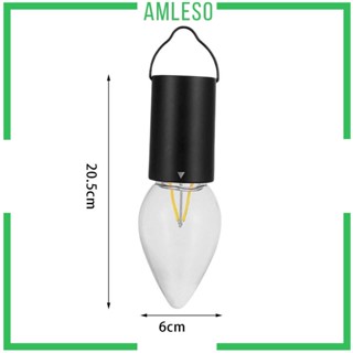 [Amleso] โคมไฟแขวนเต็นท์ IP4 ใช้แบตเตอรี่ ชาร์จ USB กันน้ํา พร้อมตะขอ สําหรับตั้งแคมป์กลางแจ้ง