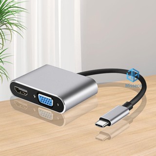 อะแดปเตอร์ฮับ HDMI Type-C เป็น HDMI 4K VGA 1080P 5 in 1 สําหรับ Macbook Samsung Huawei Xiaomi [Missece.th]