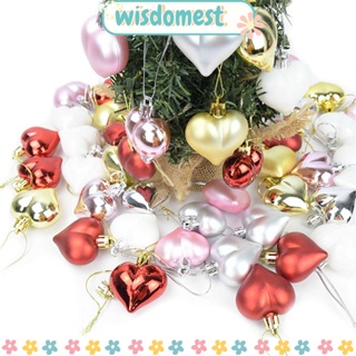 WISDOMEST จี้พลาสติก รูปหัวใจ สําหรับตกแต่งบ้าน ต้นคริสต์มาส ปีใหม่