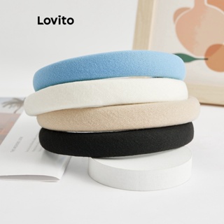 Lovito กิ๊บติดผมลําลอง เรียบง่าย สําหรับผู้หญิง L63AD198 (สีกากี/ขาว/น้ําเงิน/ดํา)